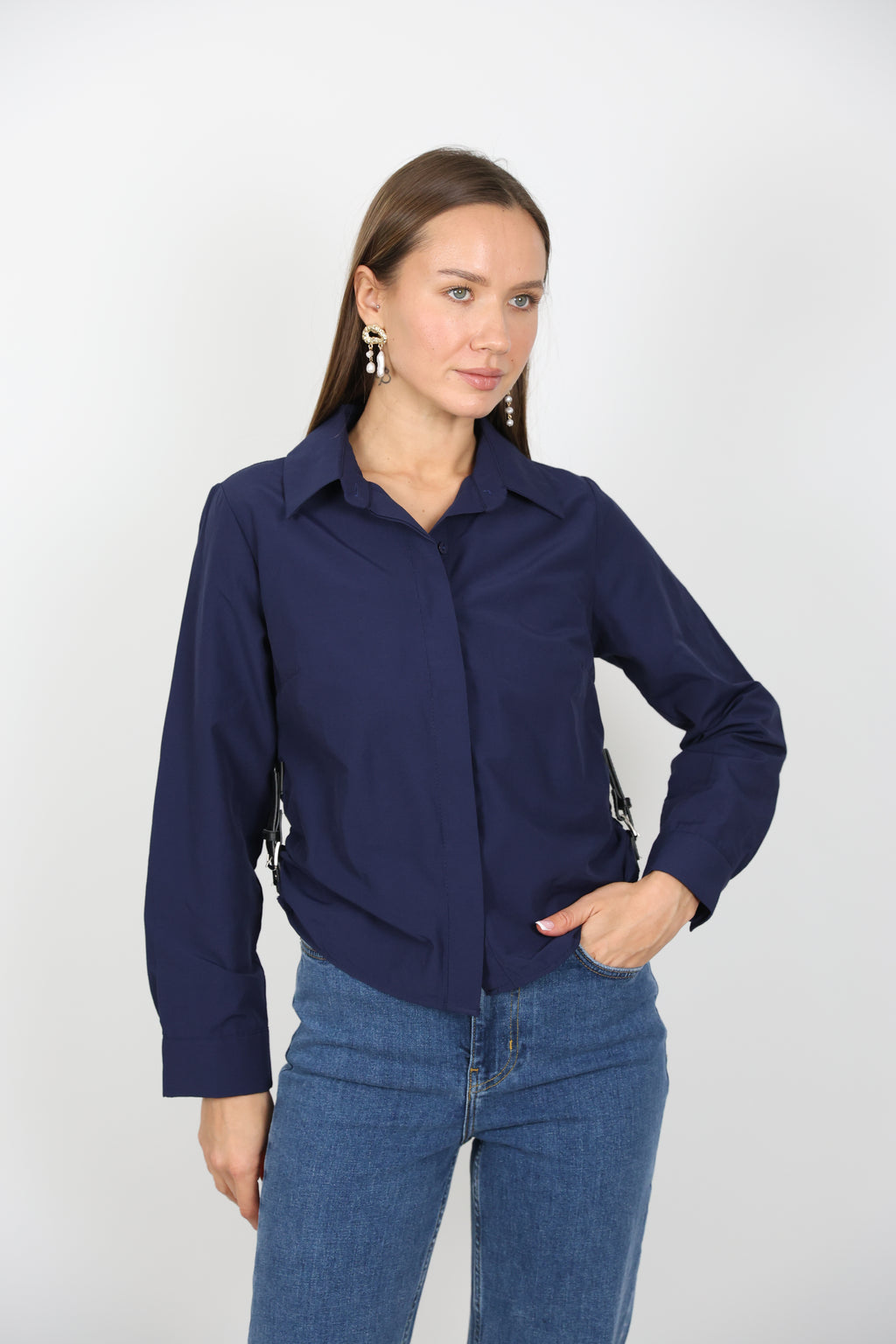 Yan Kemer Detaylı Marka Gömlek