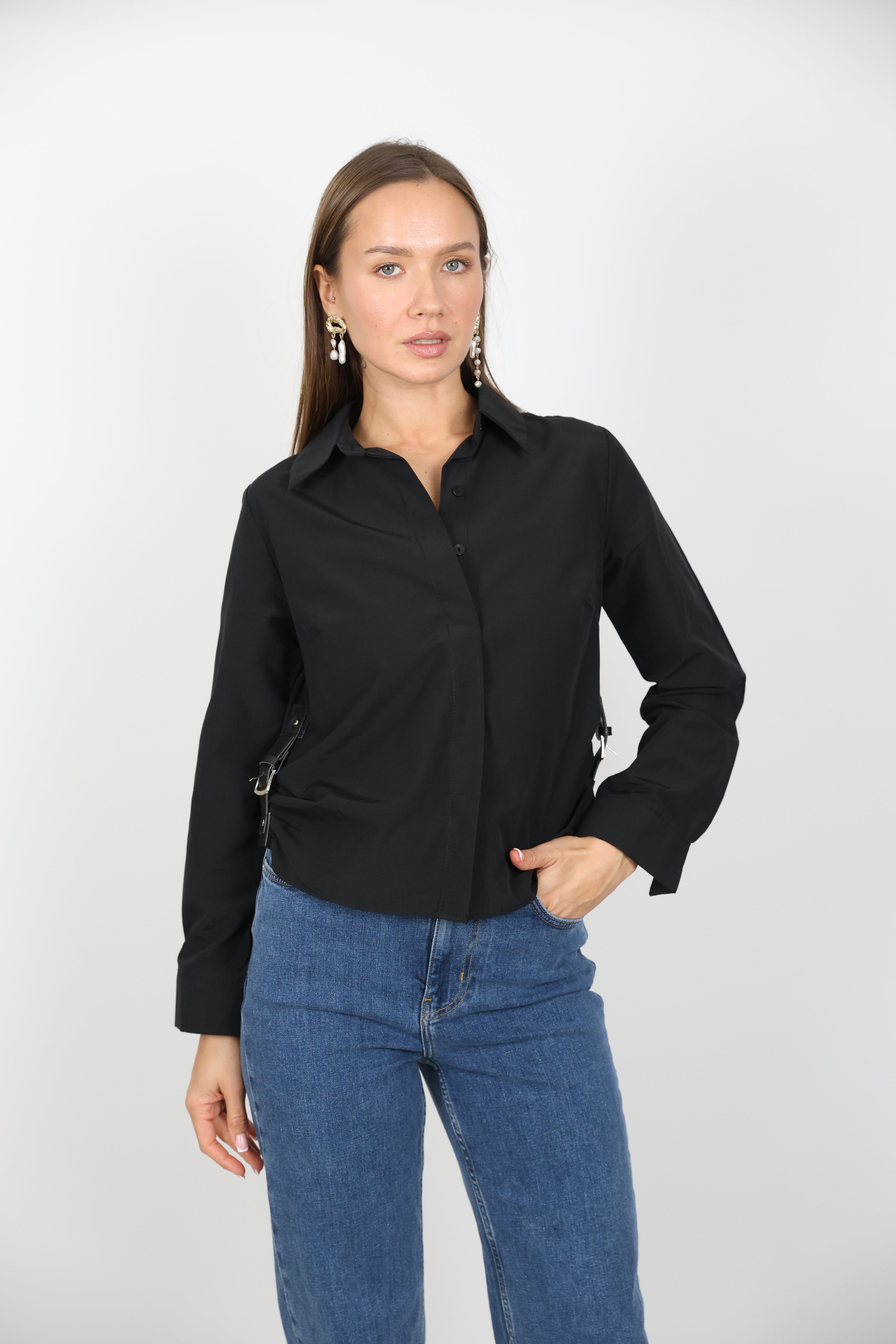 Yan Kemer Detaylı Marka Gömlek