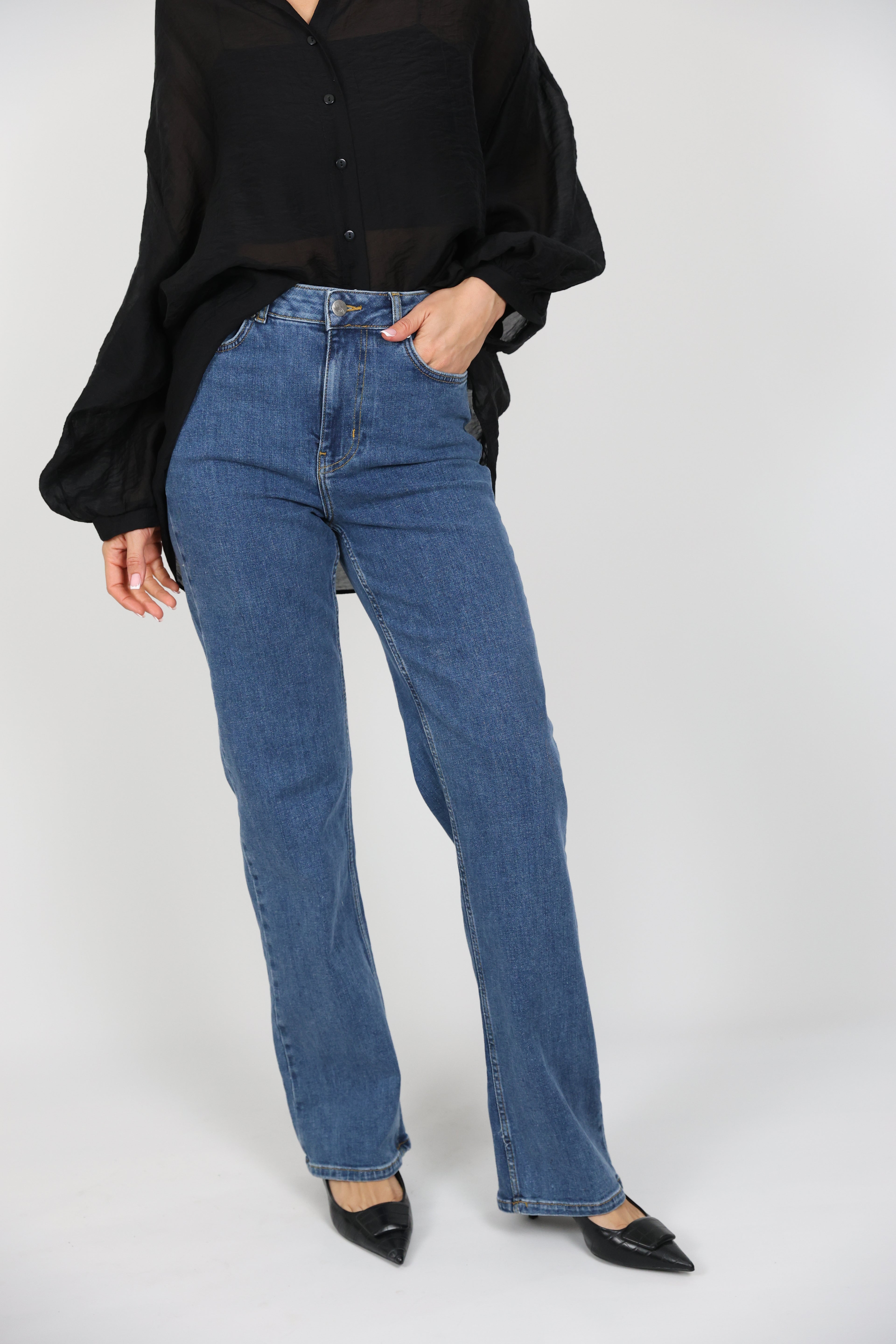 Straight Fit Yüksek Bel Jean