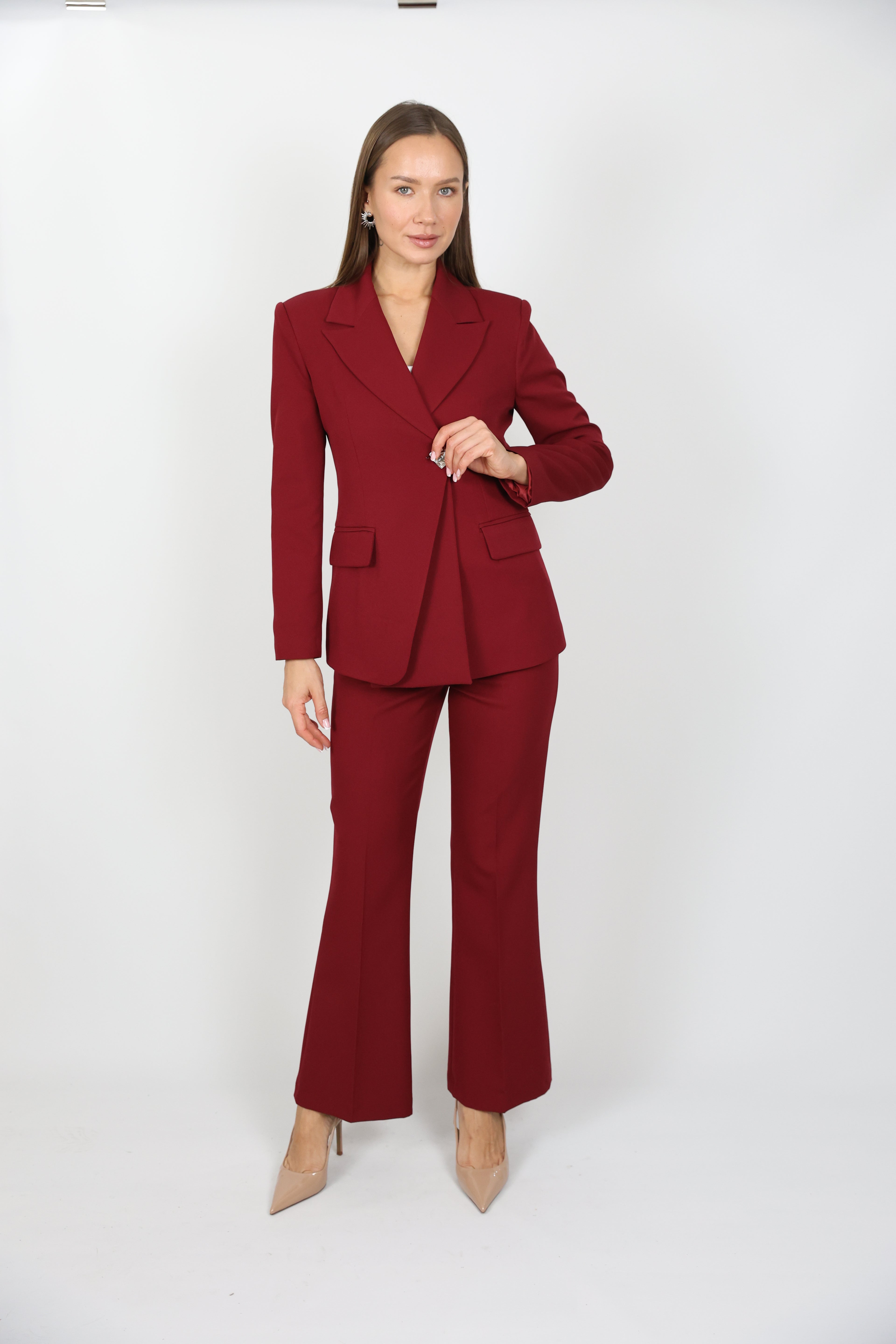 Gümüş Düğme Detaylı Takım Elbise