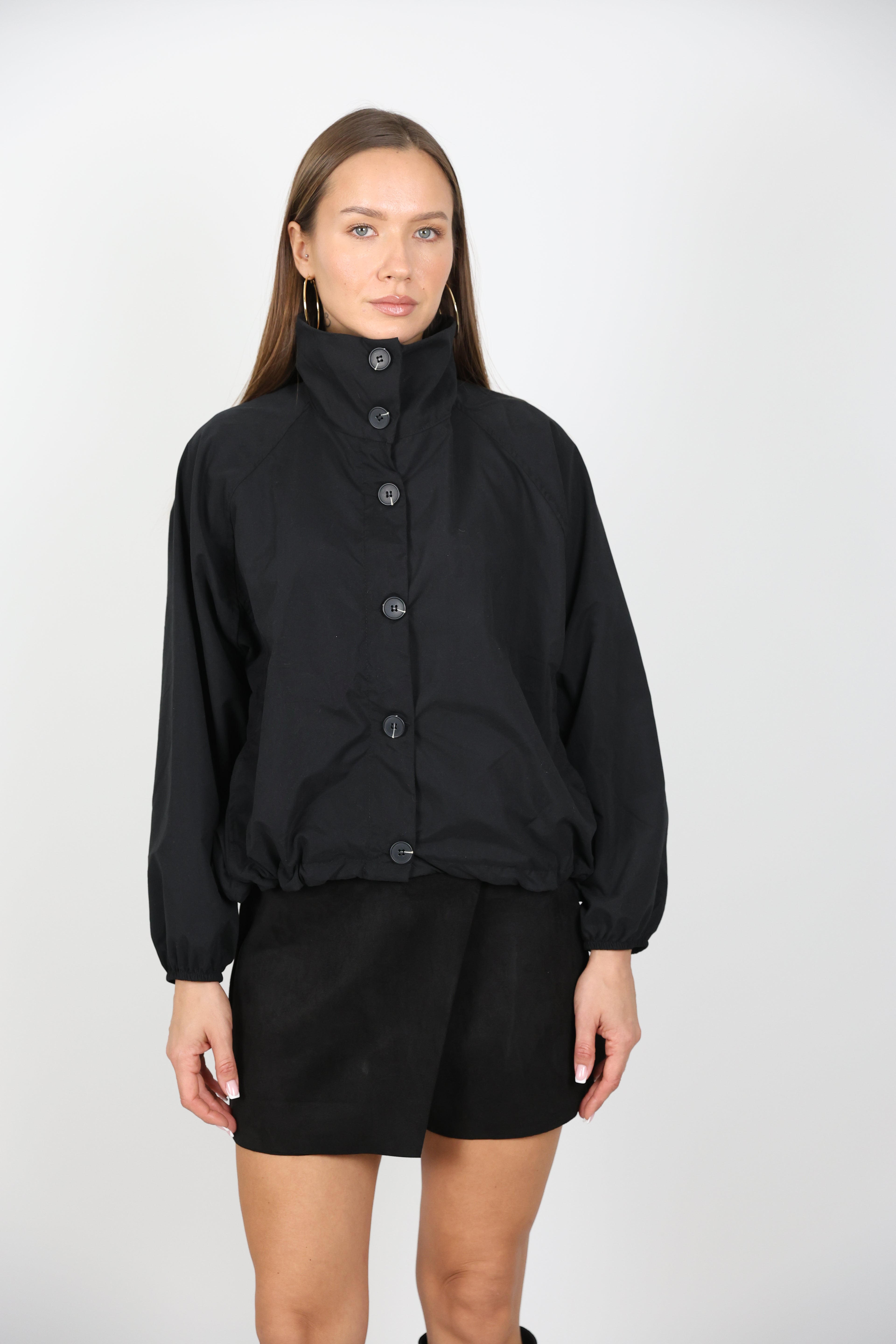 Siyah İnce Yağmurluk